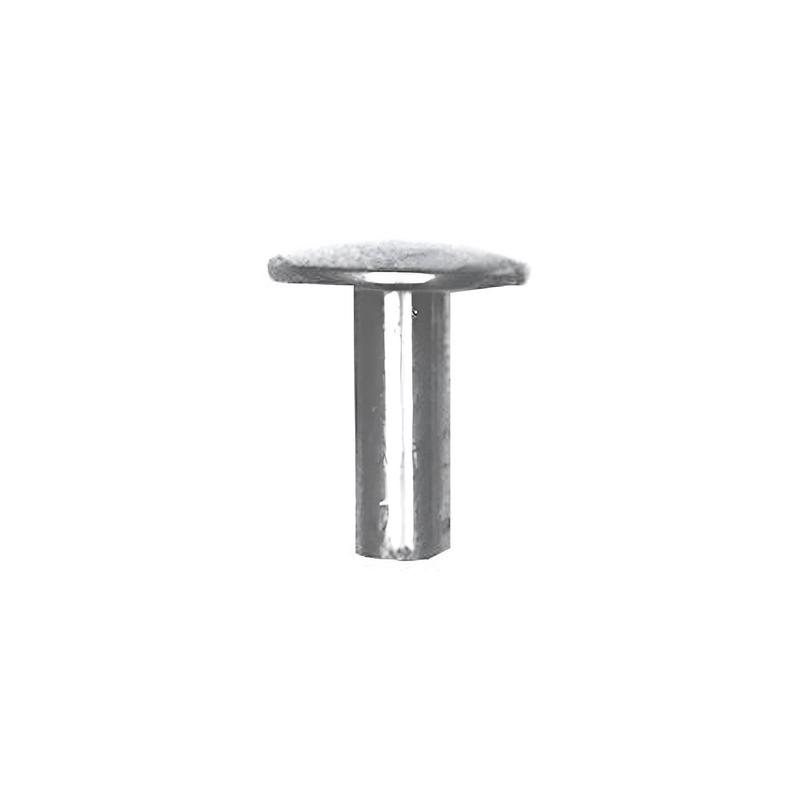8/16" Brass, 15/32" Head Diameter Tubular Rivet, Steel - 12 pk
