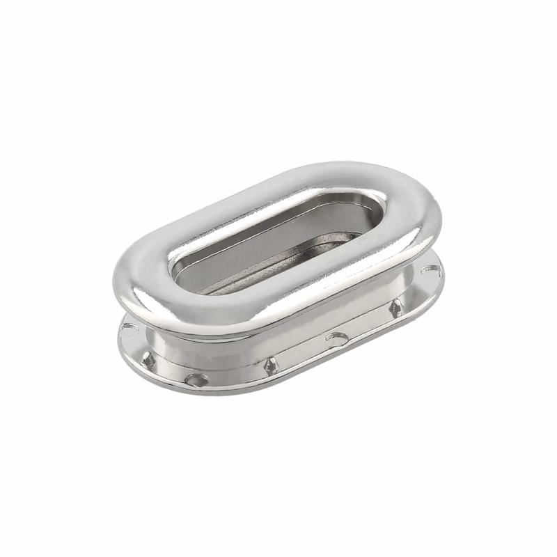5/16" Shiny Nickel, Oblong Force Fit Eyelet, Zinc Alloy