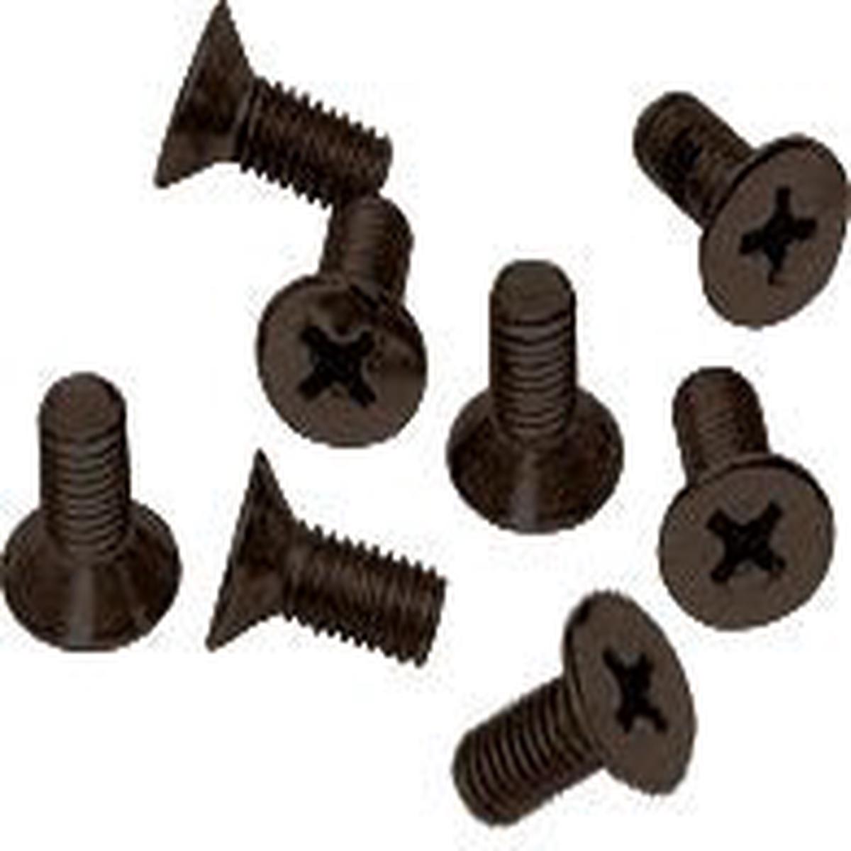 6 x 12 mm Cover Plate Flat Head Phillips Screws - Gun Metal