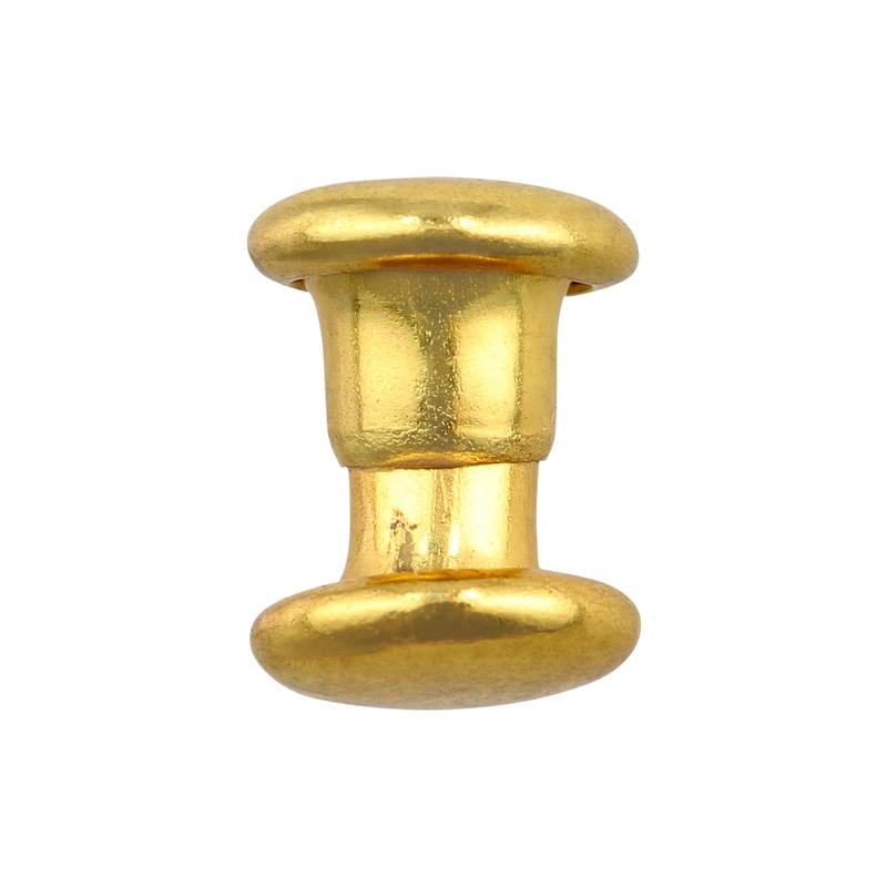 6mm Gold, Double Cap Jiffy Rivet, Iron - Pk100