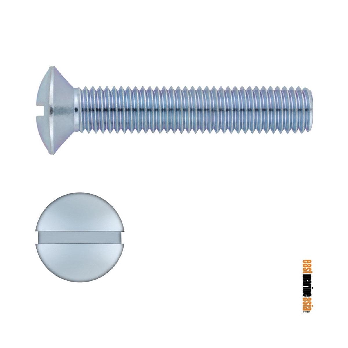 Stainless Steel 316 Machine Screw Counter Sunk Slotted Oval Head (DIN 964) - M3 x 25 mm | Pack of 10 | Pack (111443)