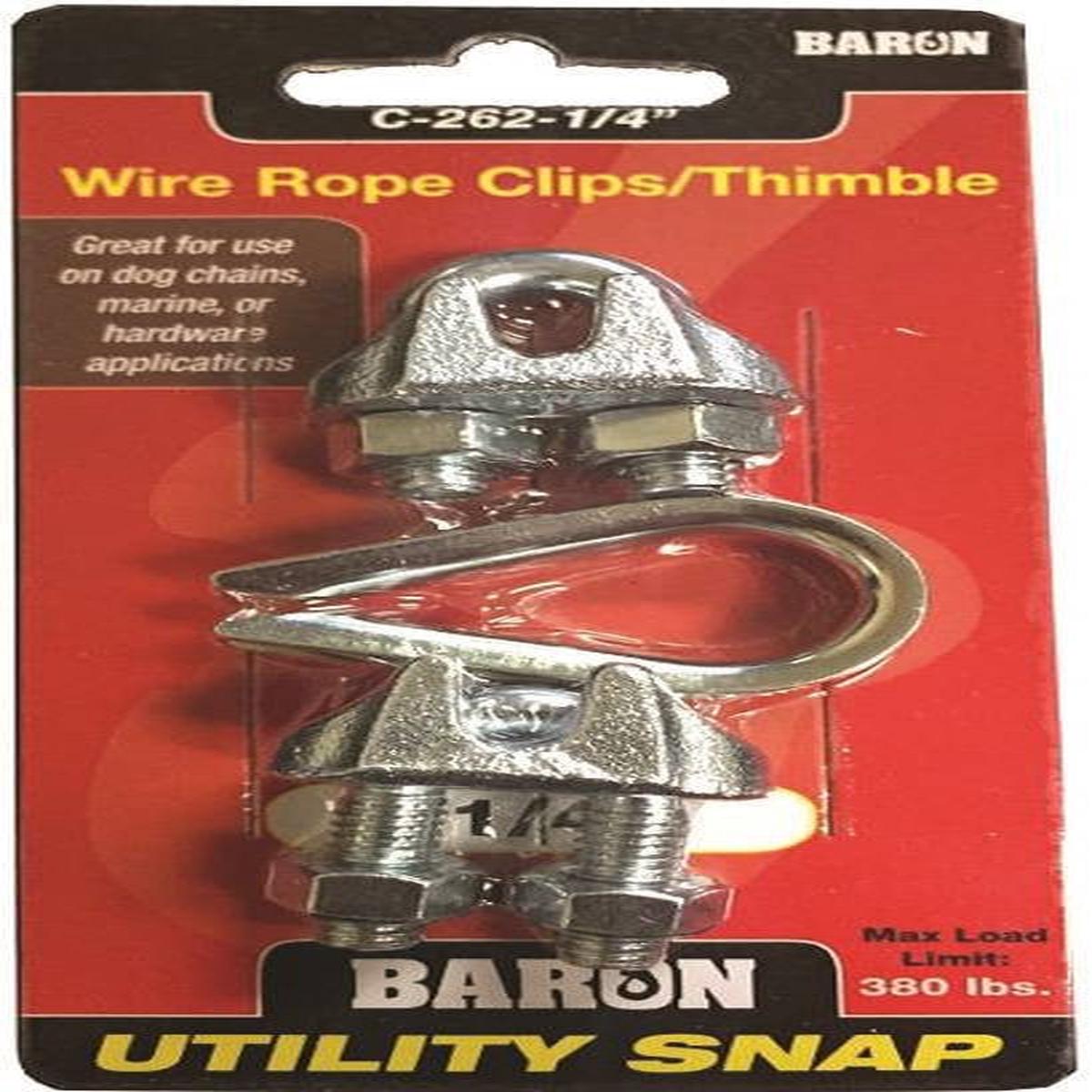 1-4in Wire Rope 2clips-1thimbl
