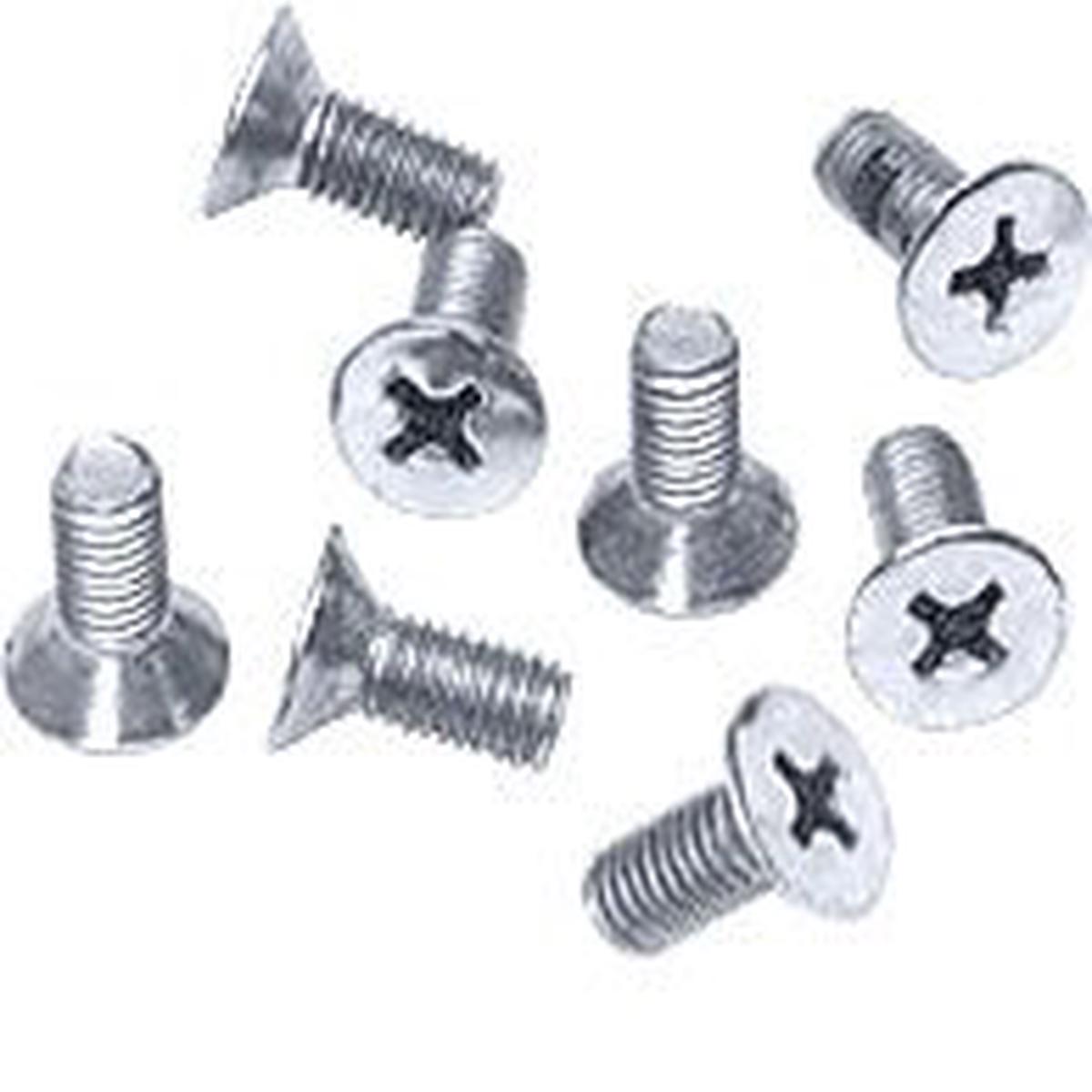 6 x 15 mm Cover Plate Flat Head Phillips Screws - Polished Chrome