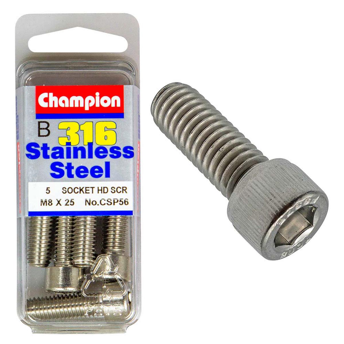 Champion 316/A4 M8 X 25 Socket Hd Set Screw (B)