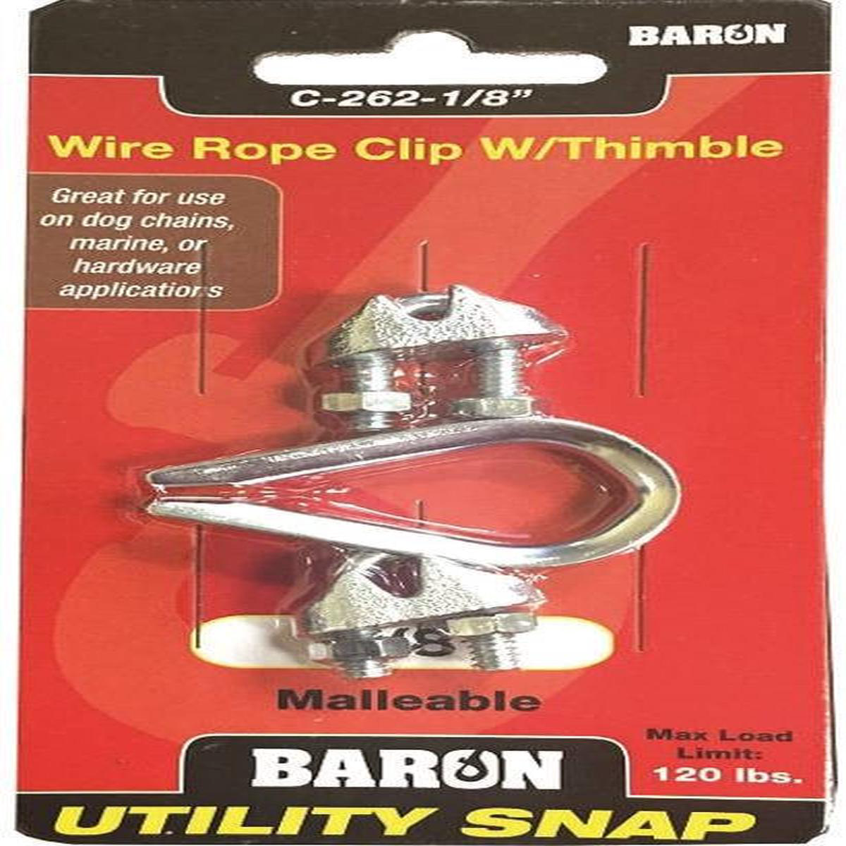1-8in Wire Rope 2clips-1thimbl