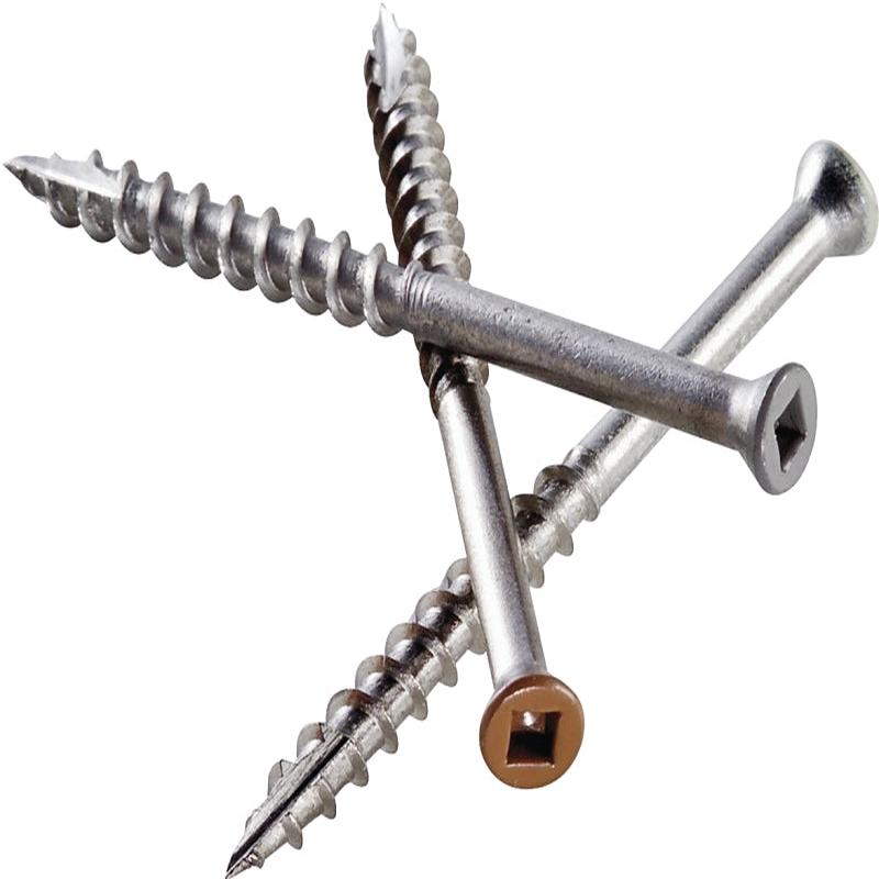 Simpson Strong-Tie S07C225FBP Deck Screw, #7 Thread, 2-1/4 in L, Coarse Thread, Trim Head, Square Drive, 100/PK