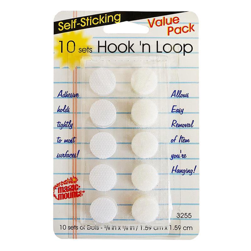 10Ct White Hook And Loop Dots (Pack of 12)