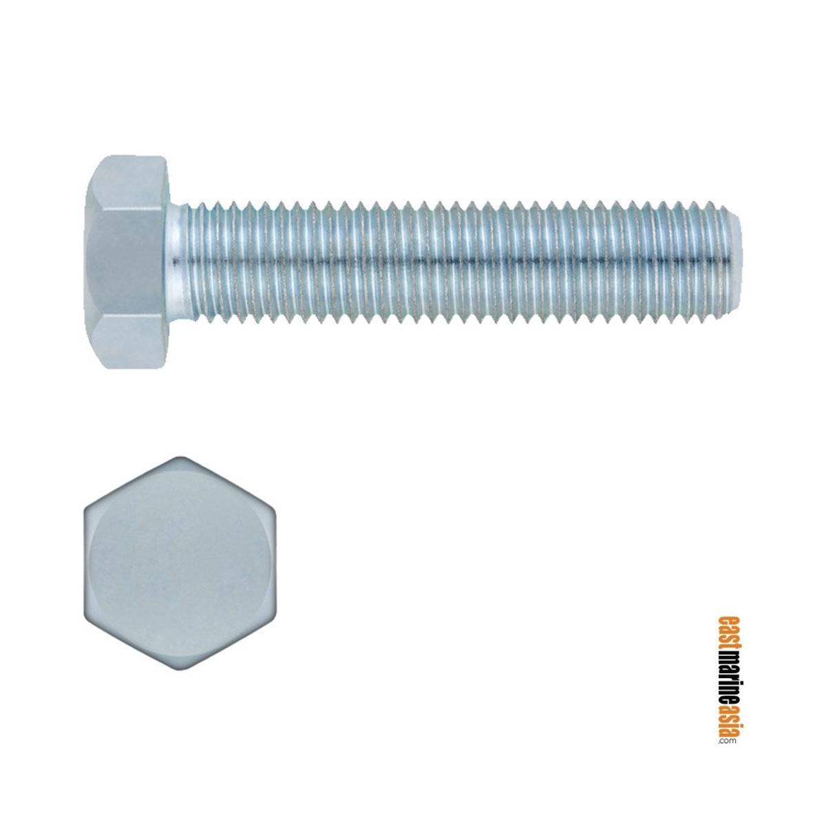 Stainless Steel 316 Bolt Hexagon Head - Full Thread (DIN 933) - M6 x 50 mm | Pack of 5 | Pack (111920)