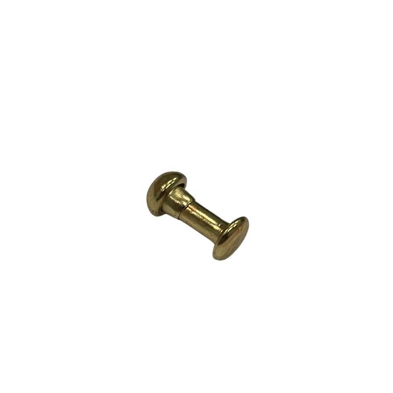 12mm Gold, Double Cap Domed Rivet, Steel
