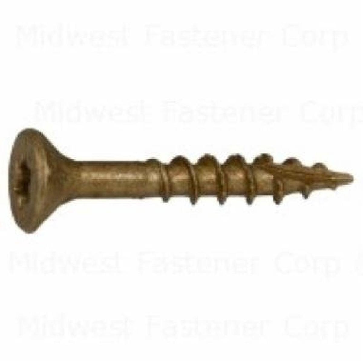 SaberDrive 50749 Deck Screw, #9 Thread, 1-1/4 in L, Serrated Thread, Bugle Head, Star Drive, Type 17 Point, Tan, Steel