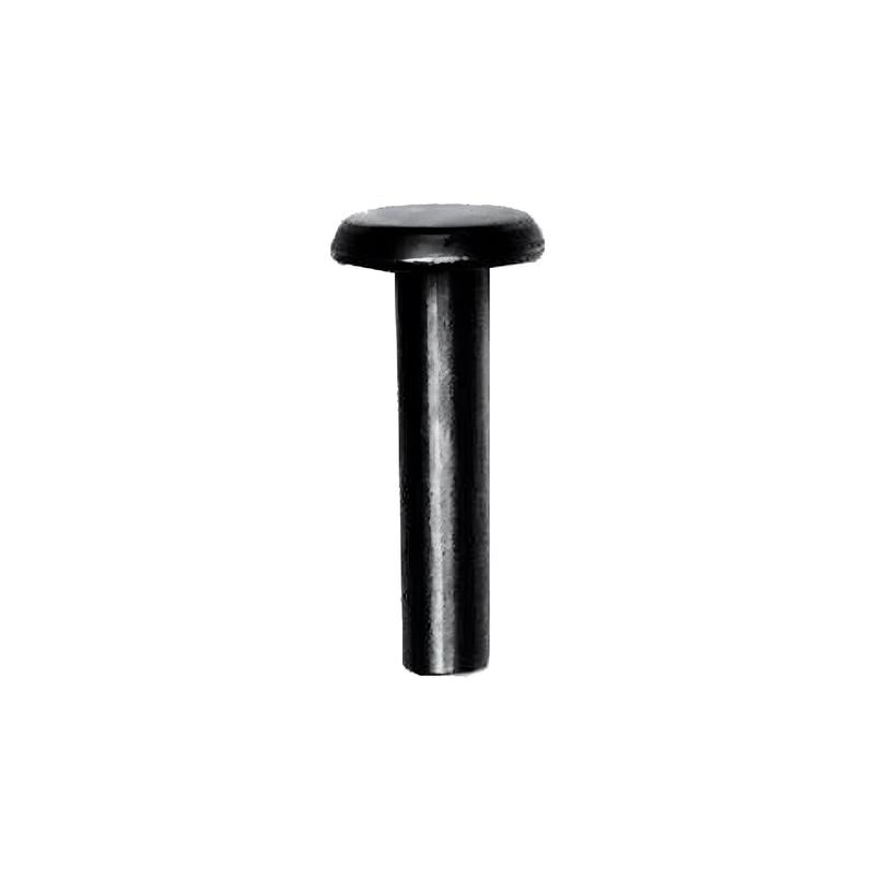 12/16" Black, 6/16" Tubular Rivet, Steel, 12-pack