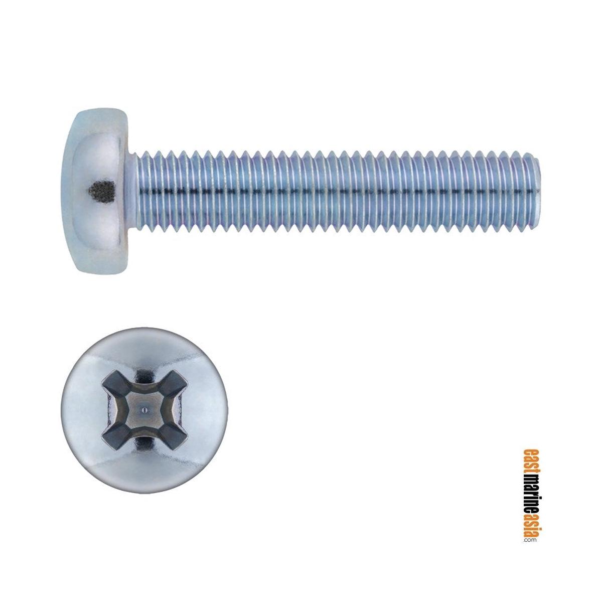 Stainless Steel 316 Machine Screw Phillips Pan Head (DIN 7985) - M4 x 16 mm | Pack of 10 | Pack (111830)