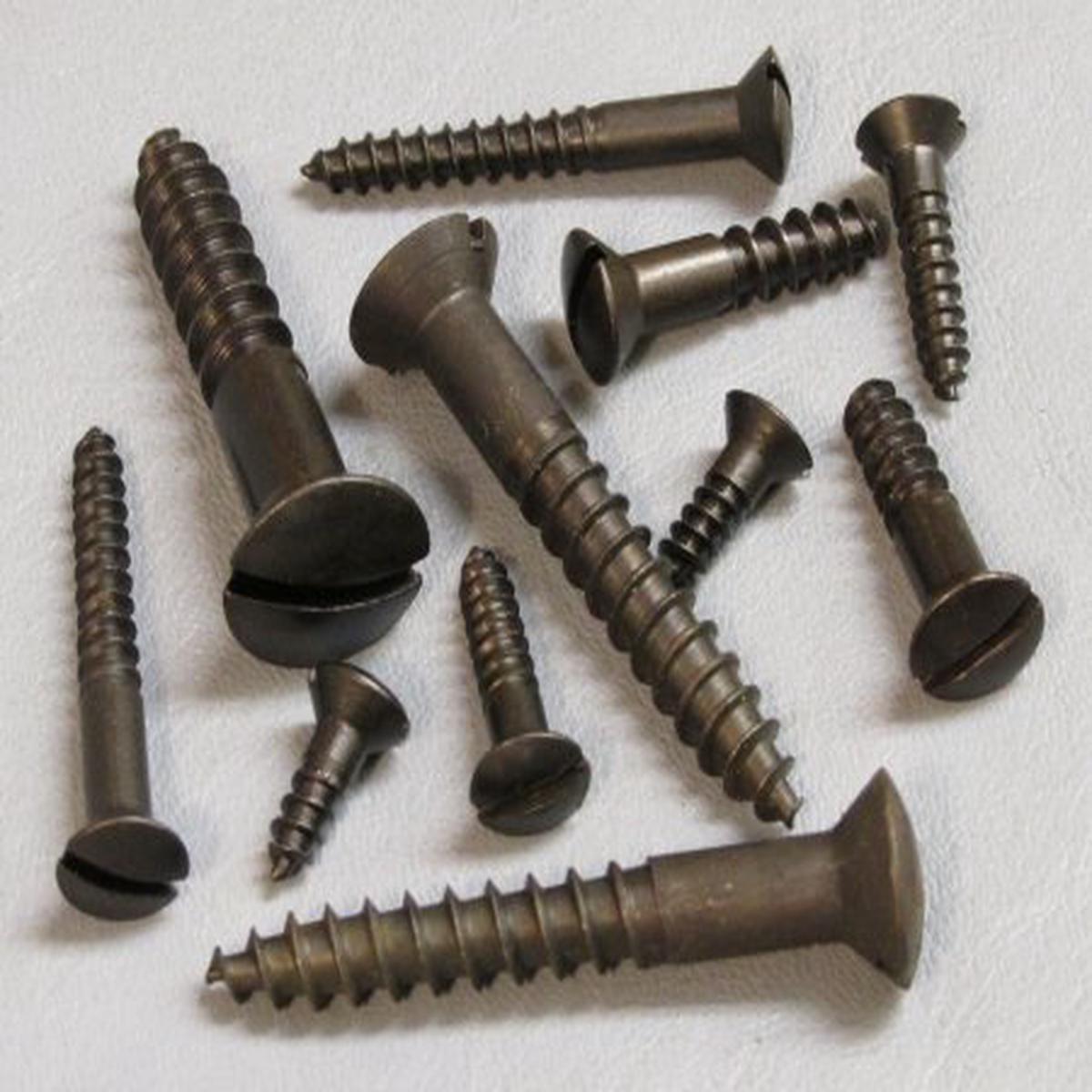 #12 X 3/4" Slotted Oval Head Wood Screws, Black Oxide