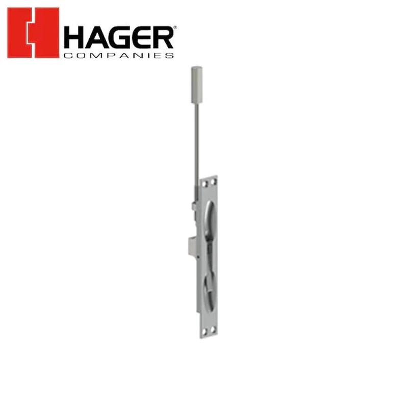 Hager - 282D - Manual Flush Bolt for Metal Doors - 26D - Satin Chrome - PACK OF 2 EA