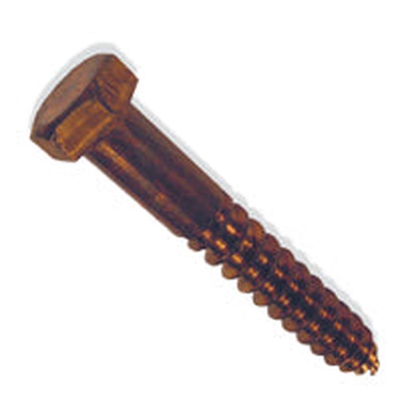 [1 PC] Lag Screws Hex Silicon Bronze 3/8 X 6
