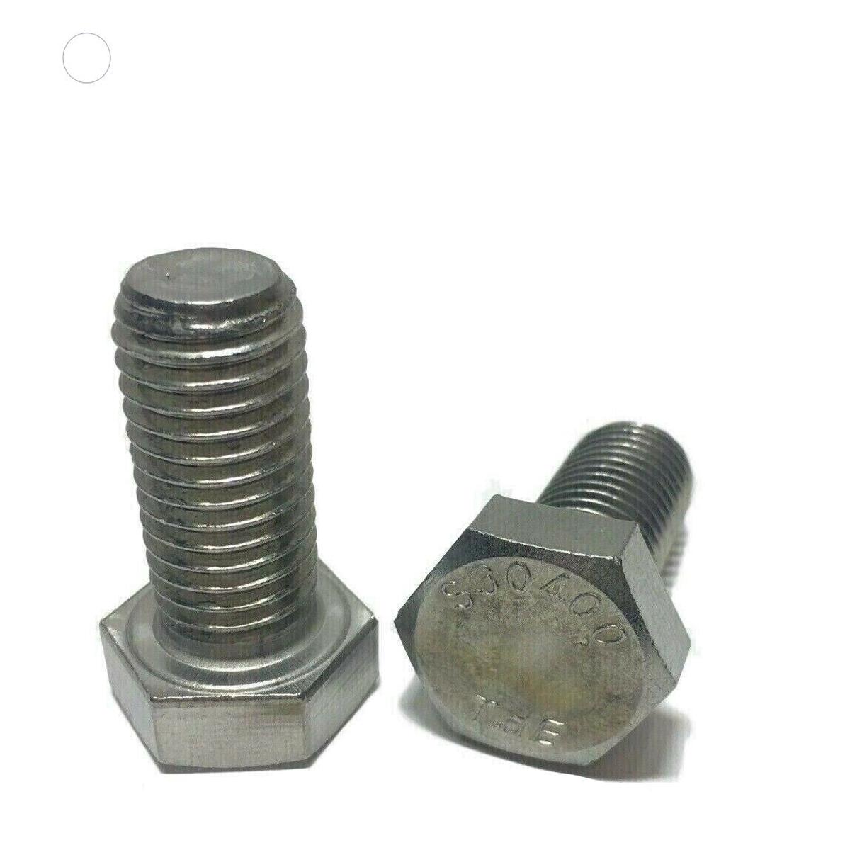 M8-1.25 x 20mm Hex Cap Screw Bolt Stainless Steel Metric