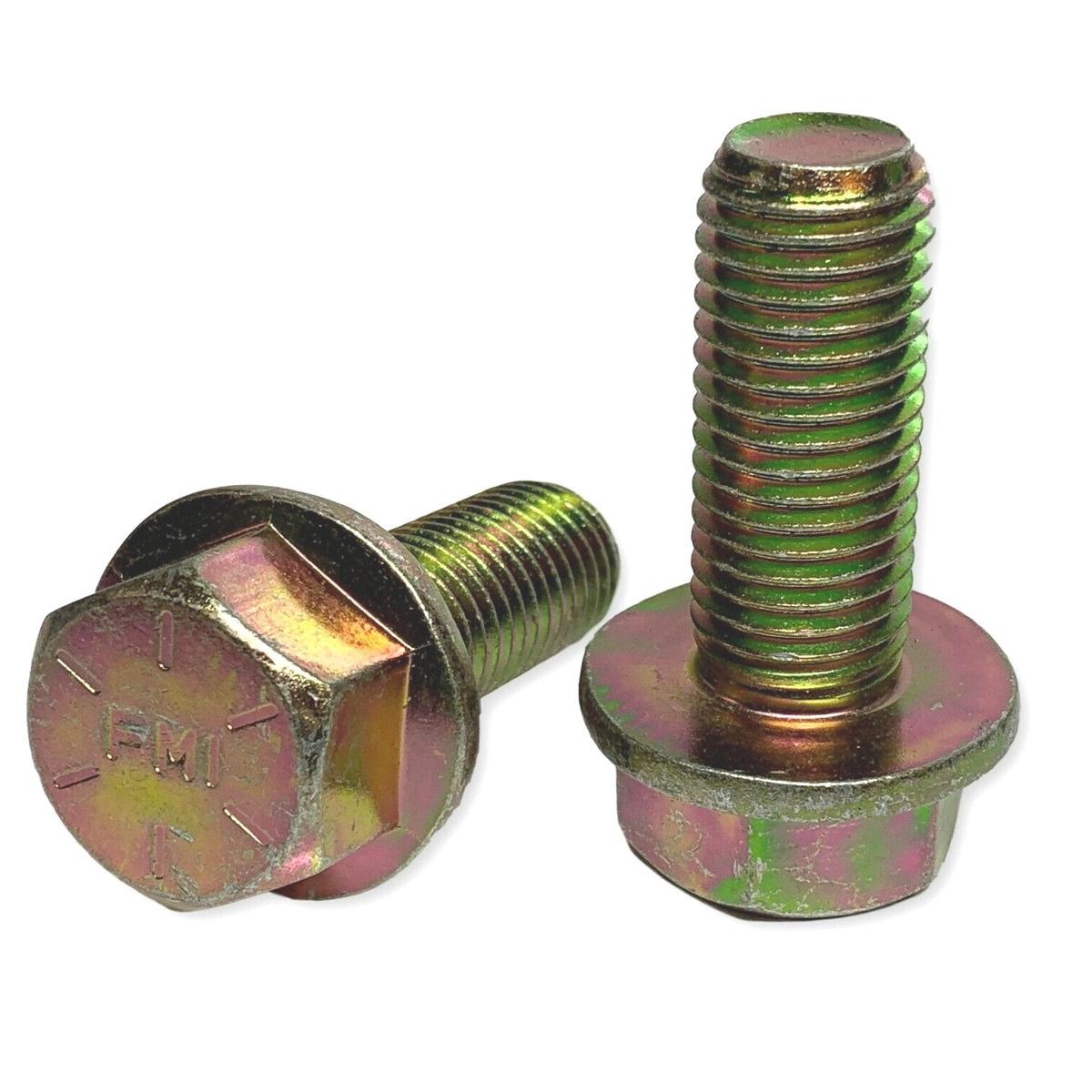 M16-2.0 x 75mm Grade 10.9 Hex Metric Flange Bolts Yellow Zinc Hardened