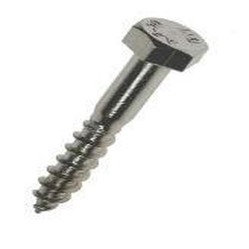 [10 PKG] Lag Screws Hex 316 Stainless Steel 3/8 X 4