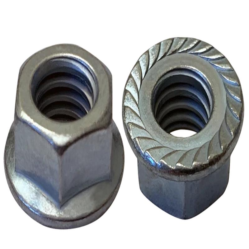 [150 PKG] Hex Lock Nuts Serrated Flange Steel Zinc 5/8-11