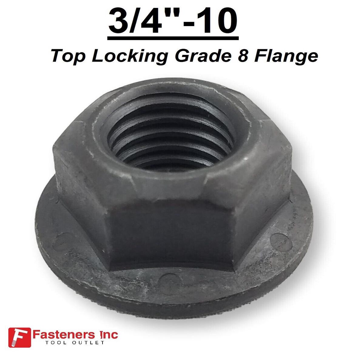 3/4"-10 Grade G (Hardened) Flange Locking Nut Black Phos Oil
