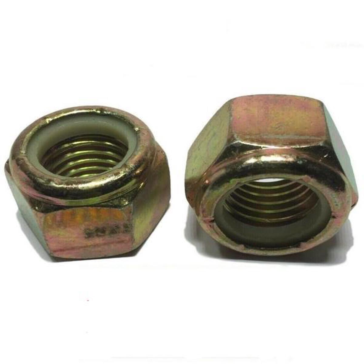 9/16"-12 Grade 8 Nylon Insert Lock Nuts Nylock Yellow Zinc Plated