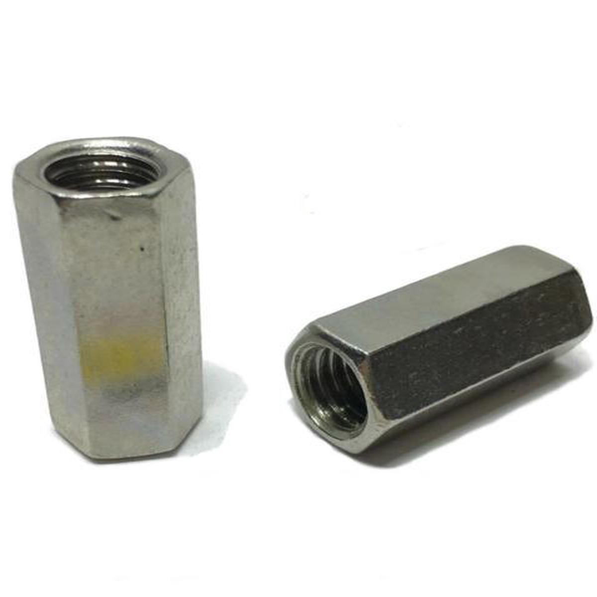 3/8"-16 x W 1/2" x L 1 1/8" Stainless Steel Threaded Rod Coupling Nuts