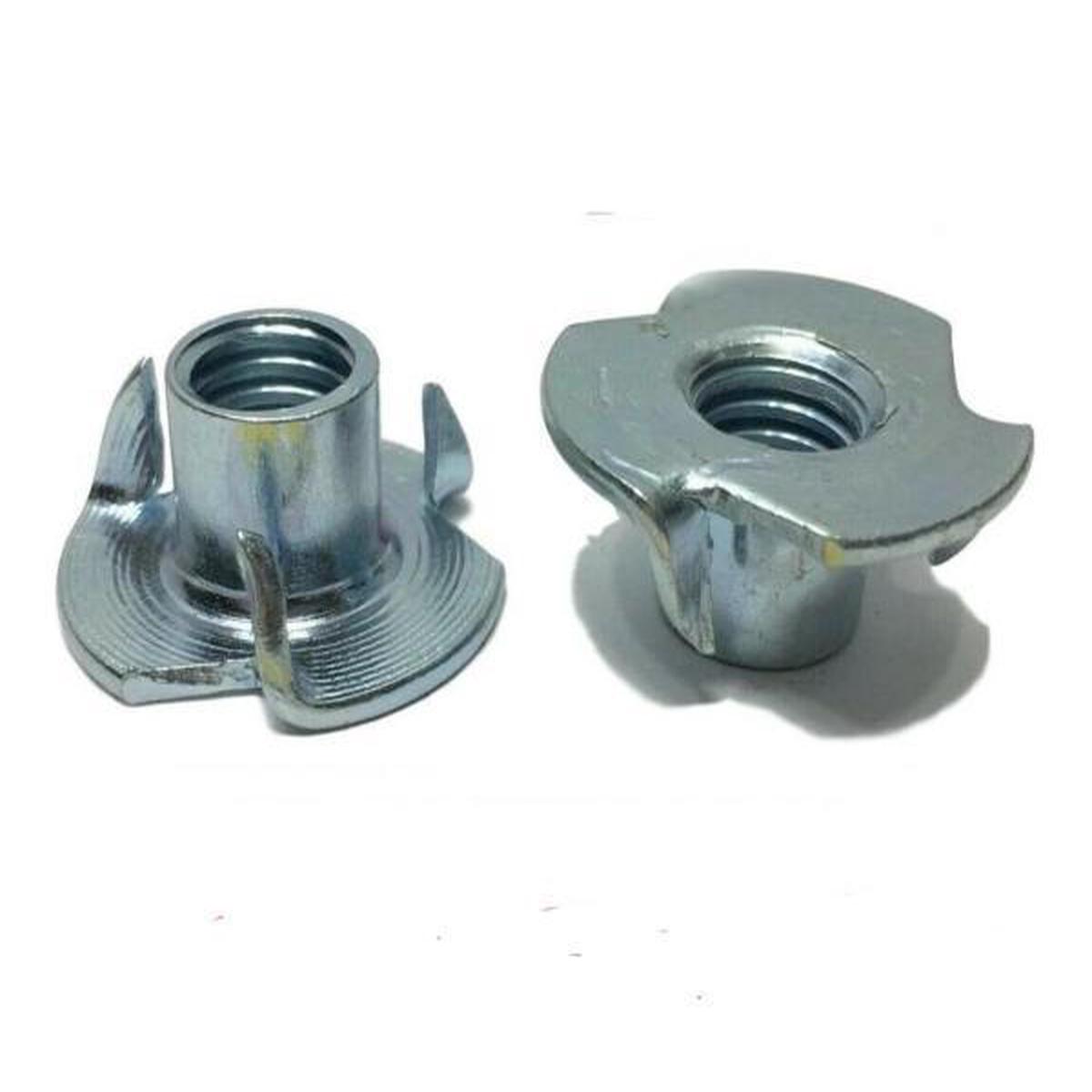 3 Prong T-Nut #10-24 x 5/16" (Tee Nut) Zinc Plated