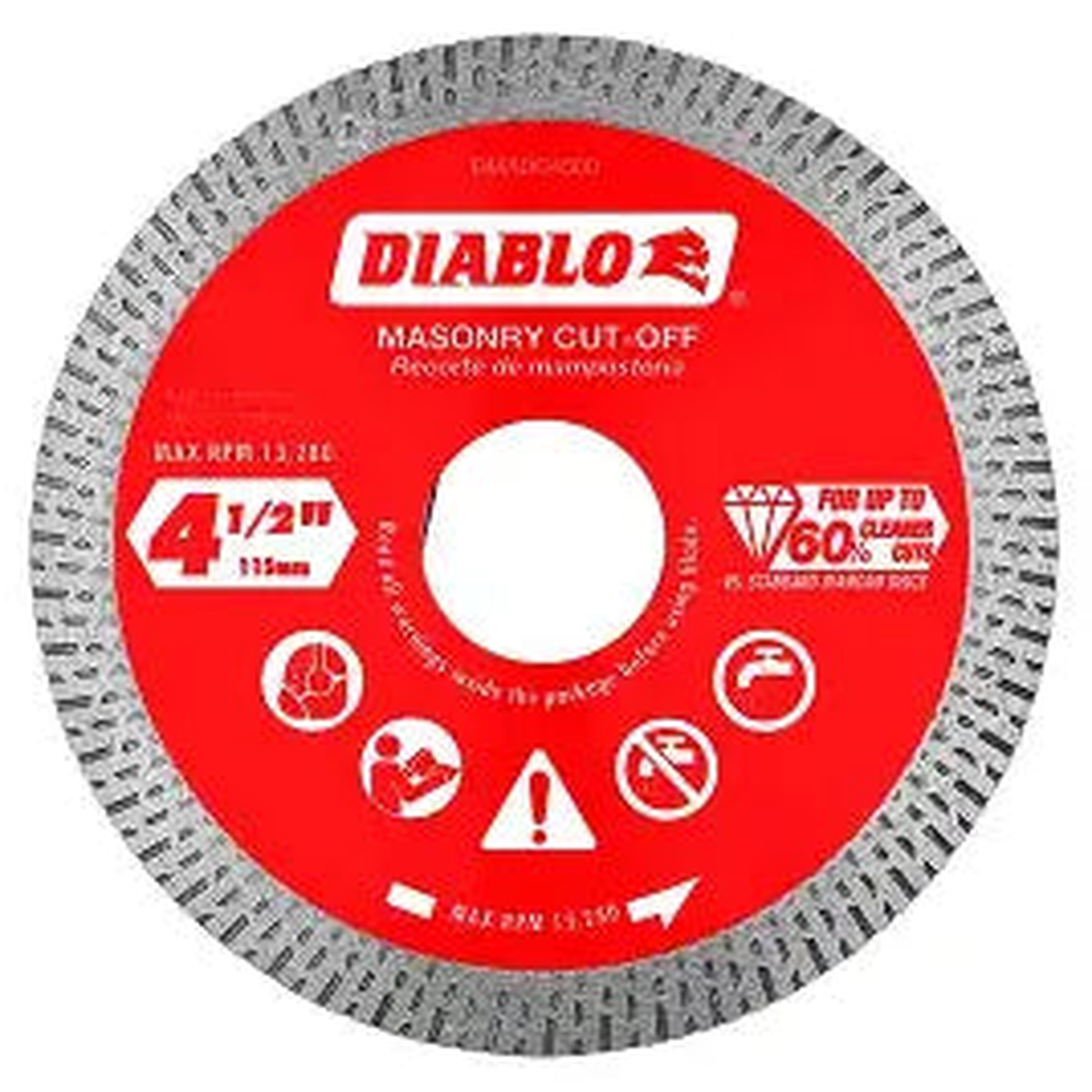 DIABLO Diamond Blade Masonry Continuous Turbo Rim Cut-Off - 4.5"