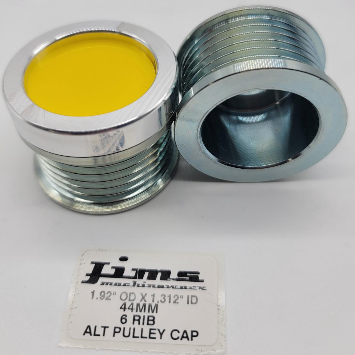 1.92 OD. X 1.312 ID. 44MM 6 RIB ALTERNATOR PULLEY CAP - YELLOW