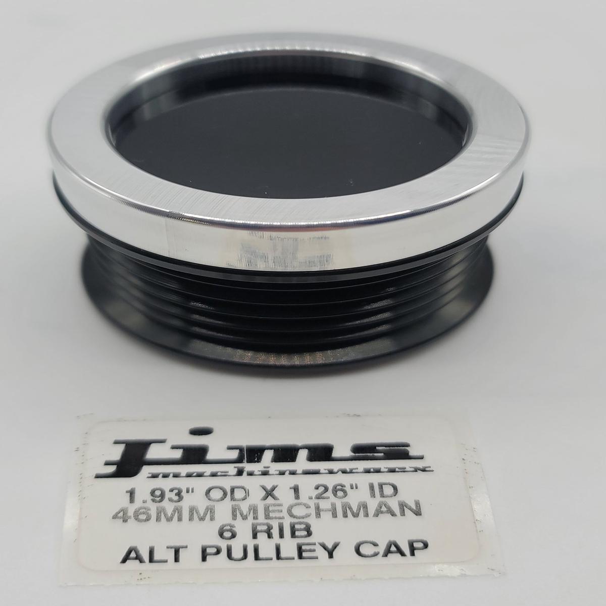 1.93 OD. X 1.26 ID. 46MM 6 RIB ALTERNATOR PULLEY CAP FOR MECHMAN - BLACK