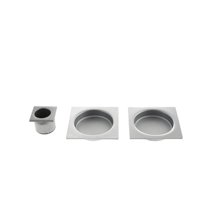 AGB Sliding Door Flush Pull Square - Satin Chrome