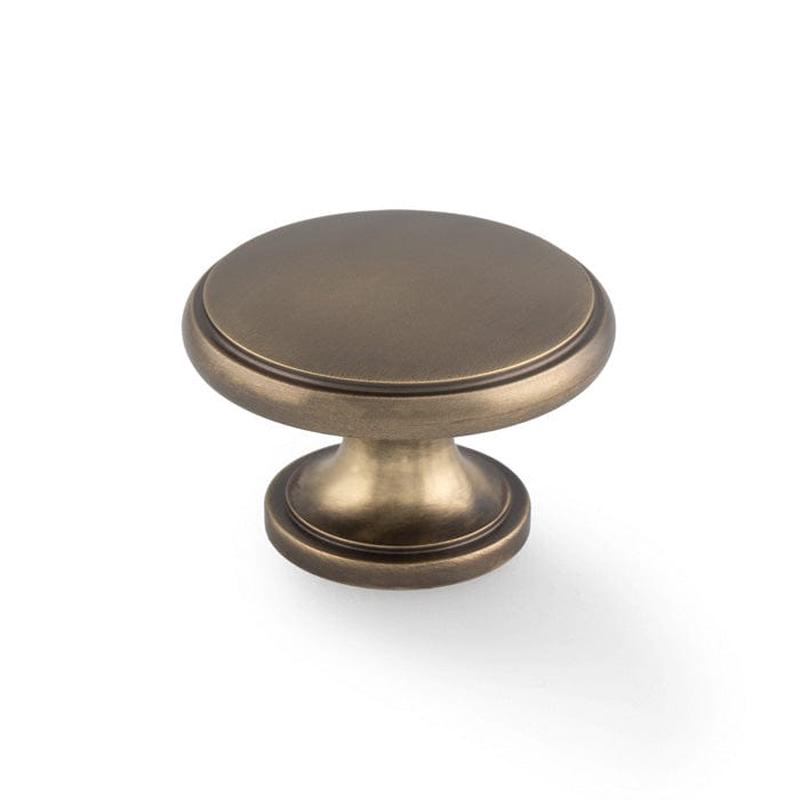 Alexander & Wilks - Cambridge Round Cupboard Knob - Antique Brass