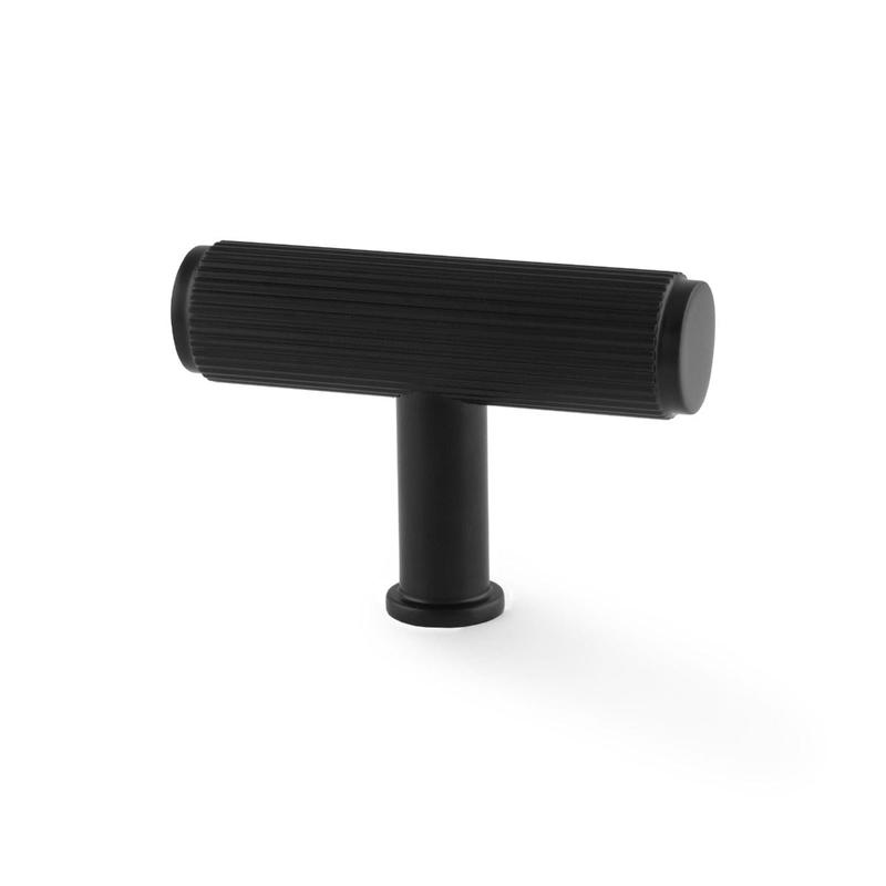 Alexander & Wilks Crispin Reeded T-bar Cupboard Knob - Black