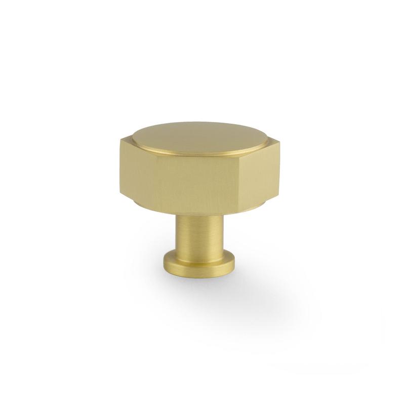 Alexander & Wilks - Vesper Hex Cabinet Knob - Satin Brass
