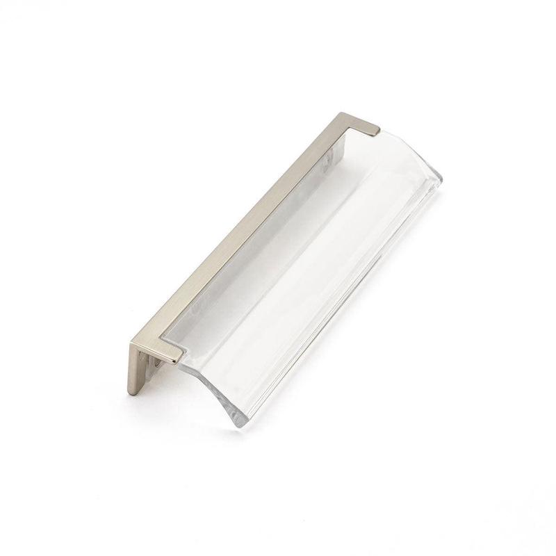 Schaub Edge Pull, Satin Nickel, Clear, 128 mm cc 324-15-CL