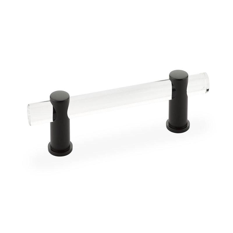 Schaub Pull, Adjustable clear acrylic, Matte Black, 4" cc 404-MB