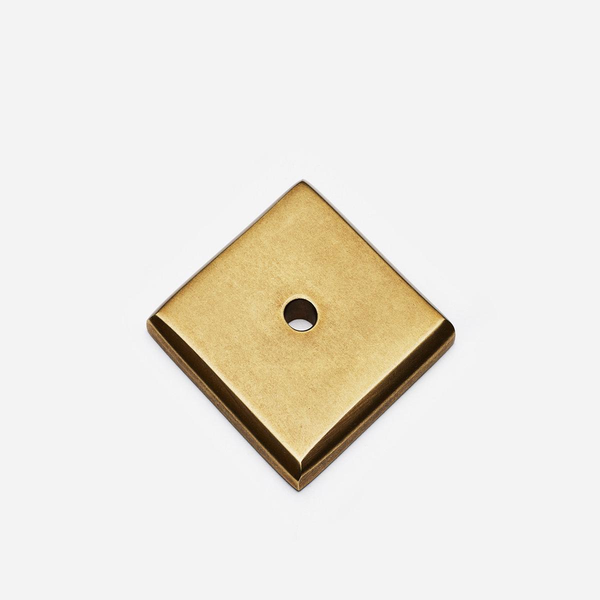 Square Backplate, 1.25" - Unlacquered Aged Brass