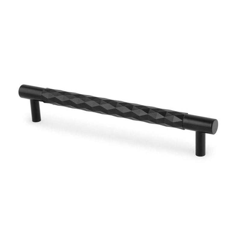 Alexander & Wilks Diamond Cut Cabinet Pull Handle - 160mm C/C - Black