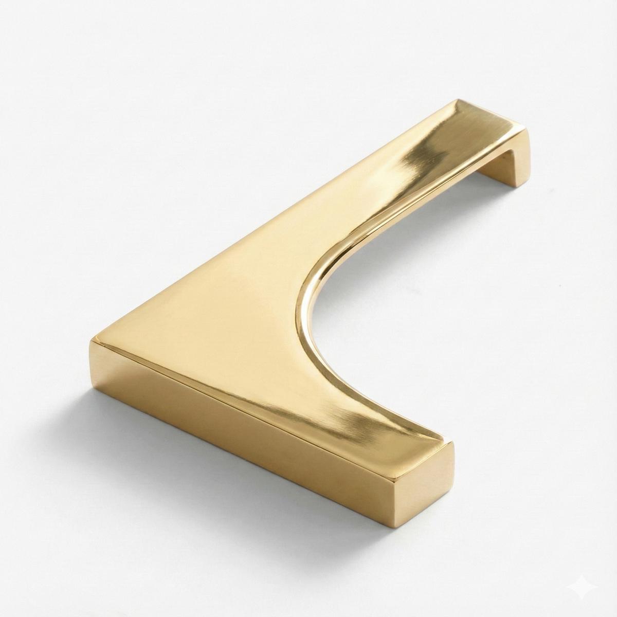 Avalon Corner Cabinet Pull, 6" - Unlacquered Brass | L