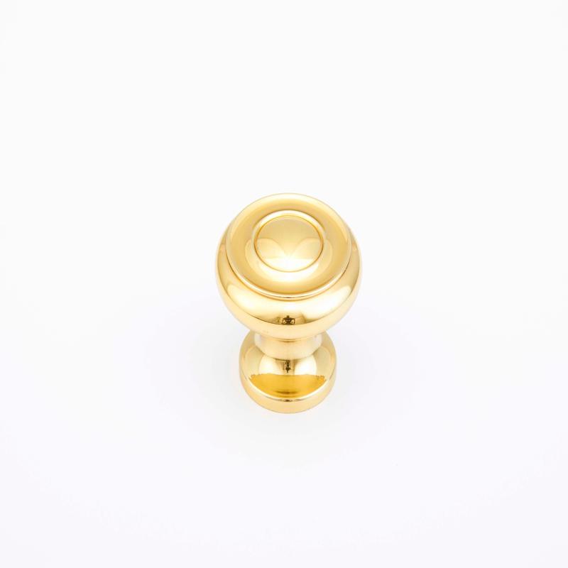 Schaub Knob, Polished Brass, 1.5" dia 704-03
