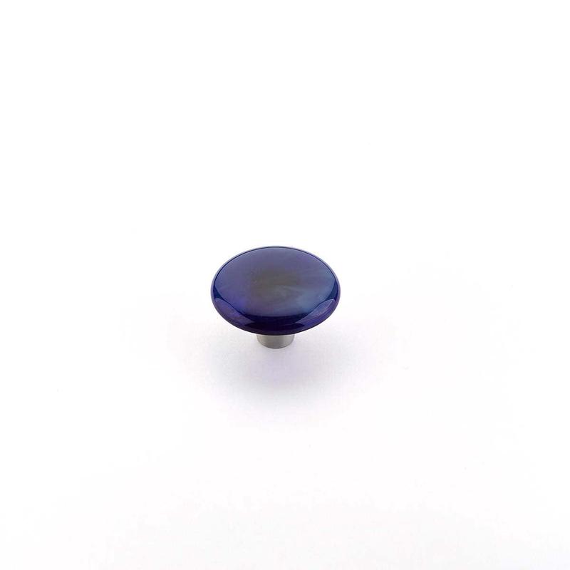 Schaub Knob, Round, Sapphire Silk, 1.5" dia 31-SPS