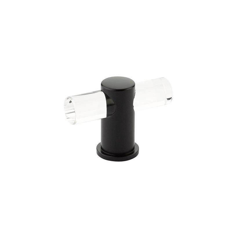 Schaub T-Knob, Adjustable clear acrylic, Matte Black, 2" 401-MB
