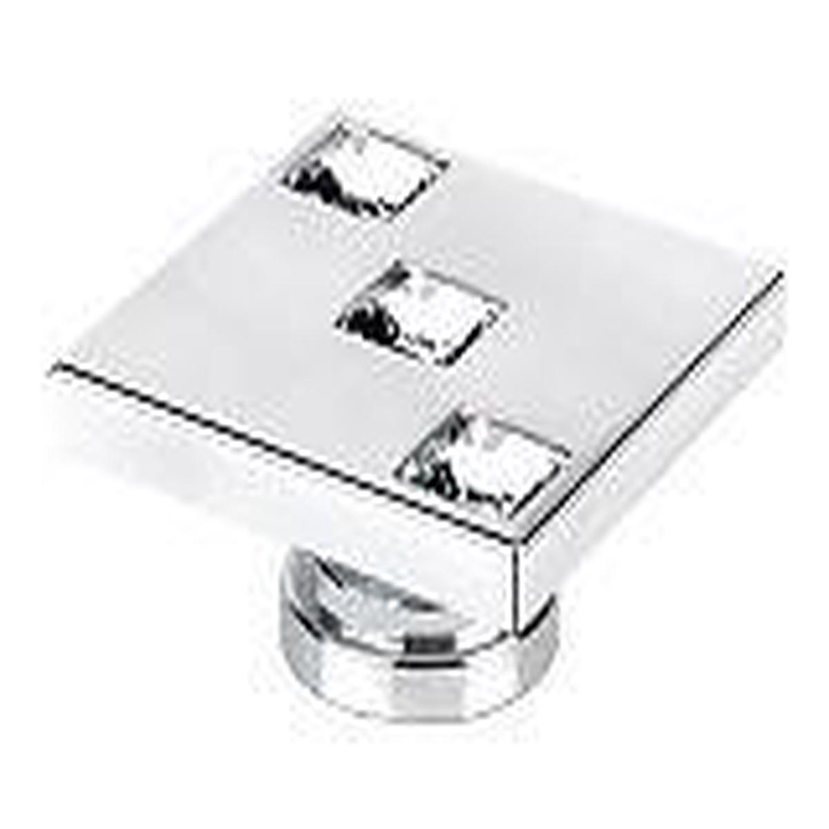 TopEx Crystal 1-3/4" (44mm) Square Swarovski Crystal Cabinet Knob (Bright Chrome) P2052CRLSWA