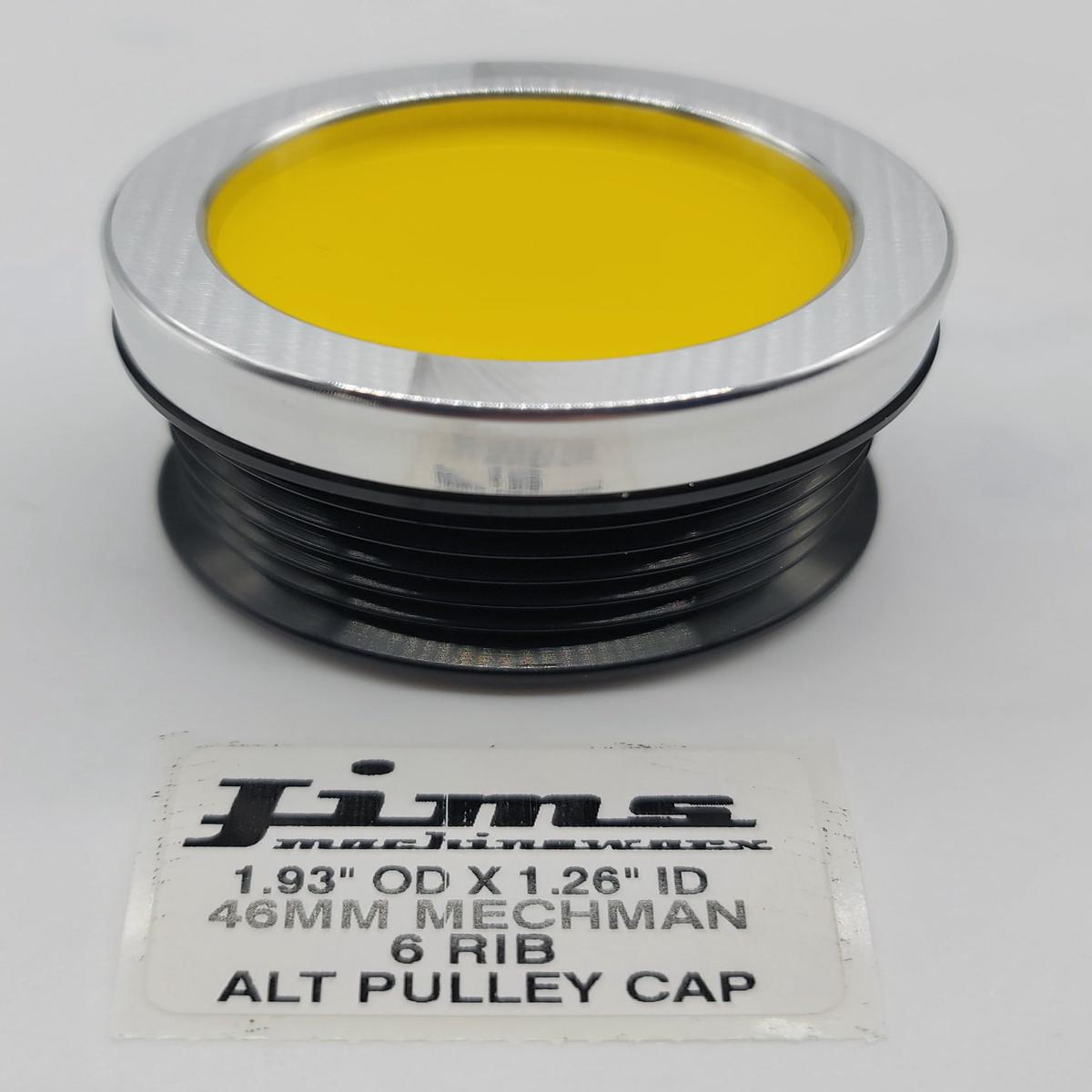 1.93 OD. X 1.26 ID. 46MM 6 RIB ALTERNATOR PULLEY CAP FOR MECHMAN - YELLOW