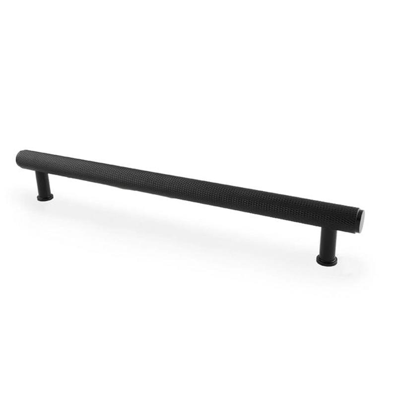 Alexander & Wilks Crispin Knurled T-bar Cupboard Pull Handle - Black - Centres 224mm