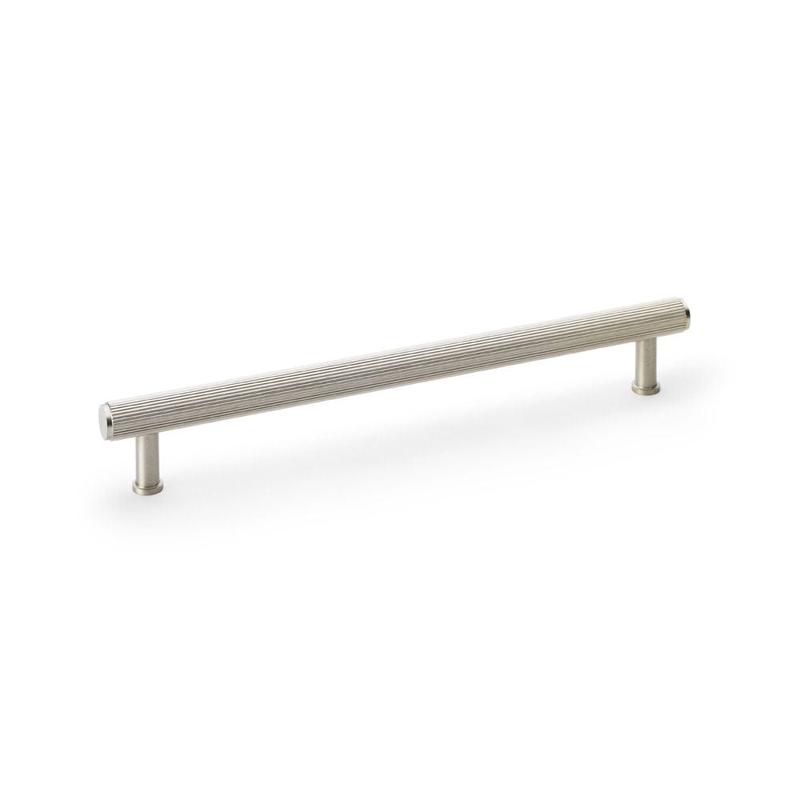Alexander & Wilks Crispin Reeded T-bar Cupboard Pull Handle - Satin Nickel - 224mm