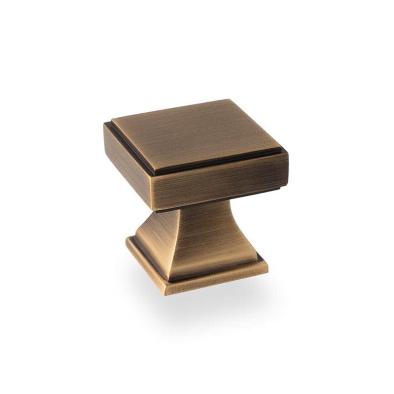 Alexander & Wilks Jesper Square Cupboard Knob - Antique Brass