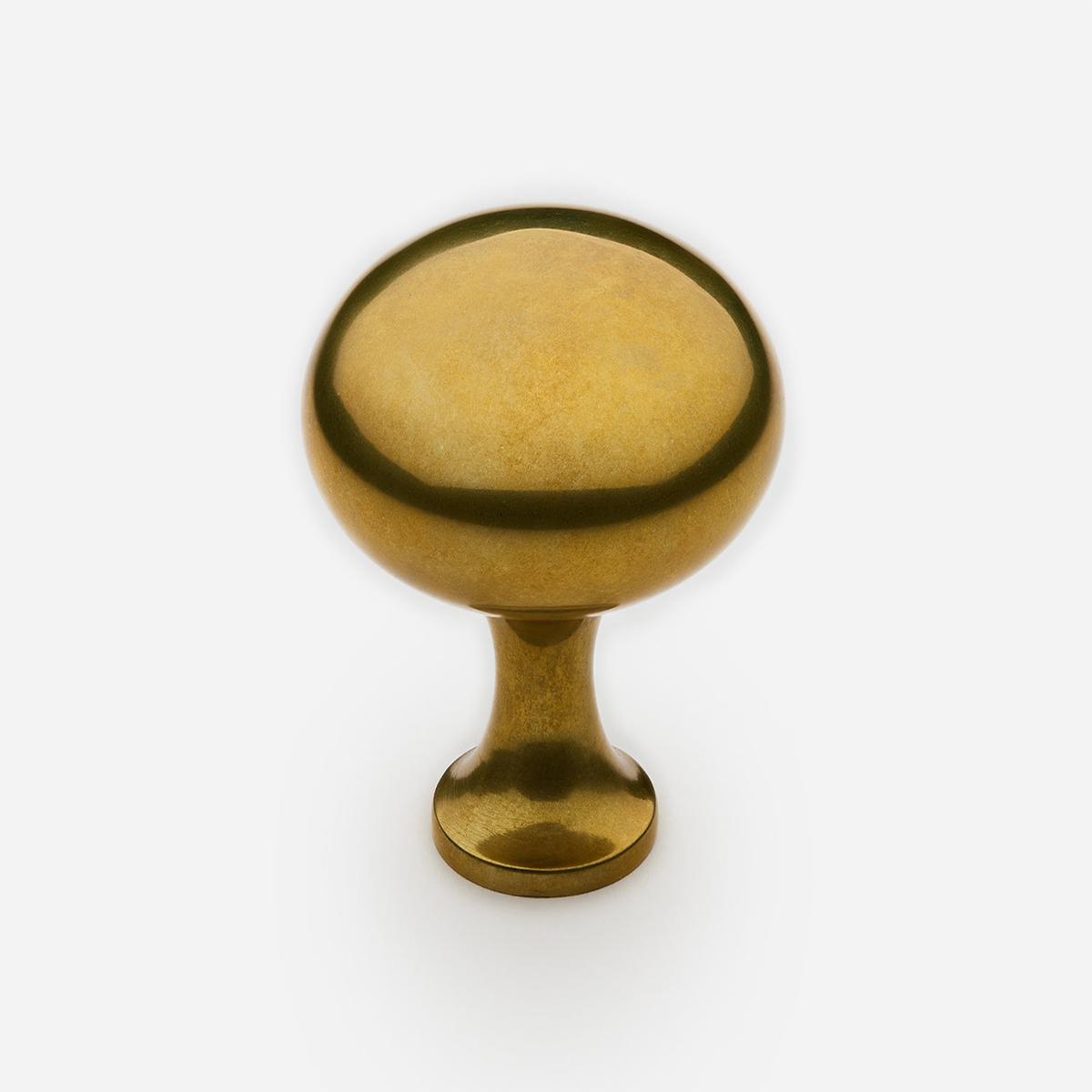 Belle Knob - Large | Unlacquered Aged Brass