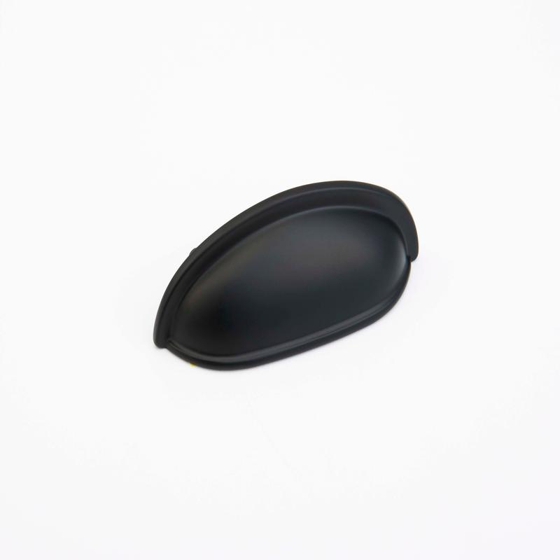 Schaub Cup Pull, Flat Black, 3" cc 731-FB