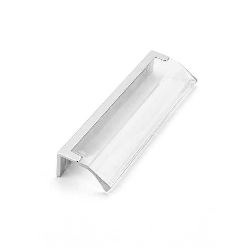 Schaub Edge Pull, Polished Chrome, Clear 128 mm cc 324-26-CL